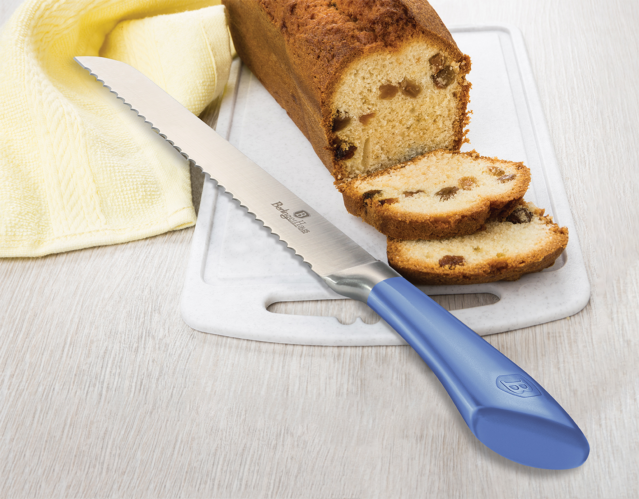 Muffin Loaf And Kitchen Knife On Cutting Board, Napkin