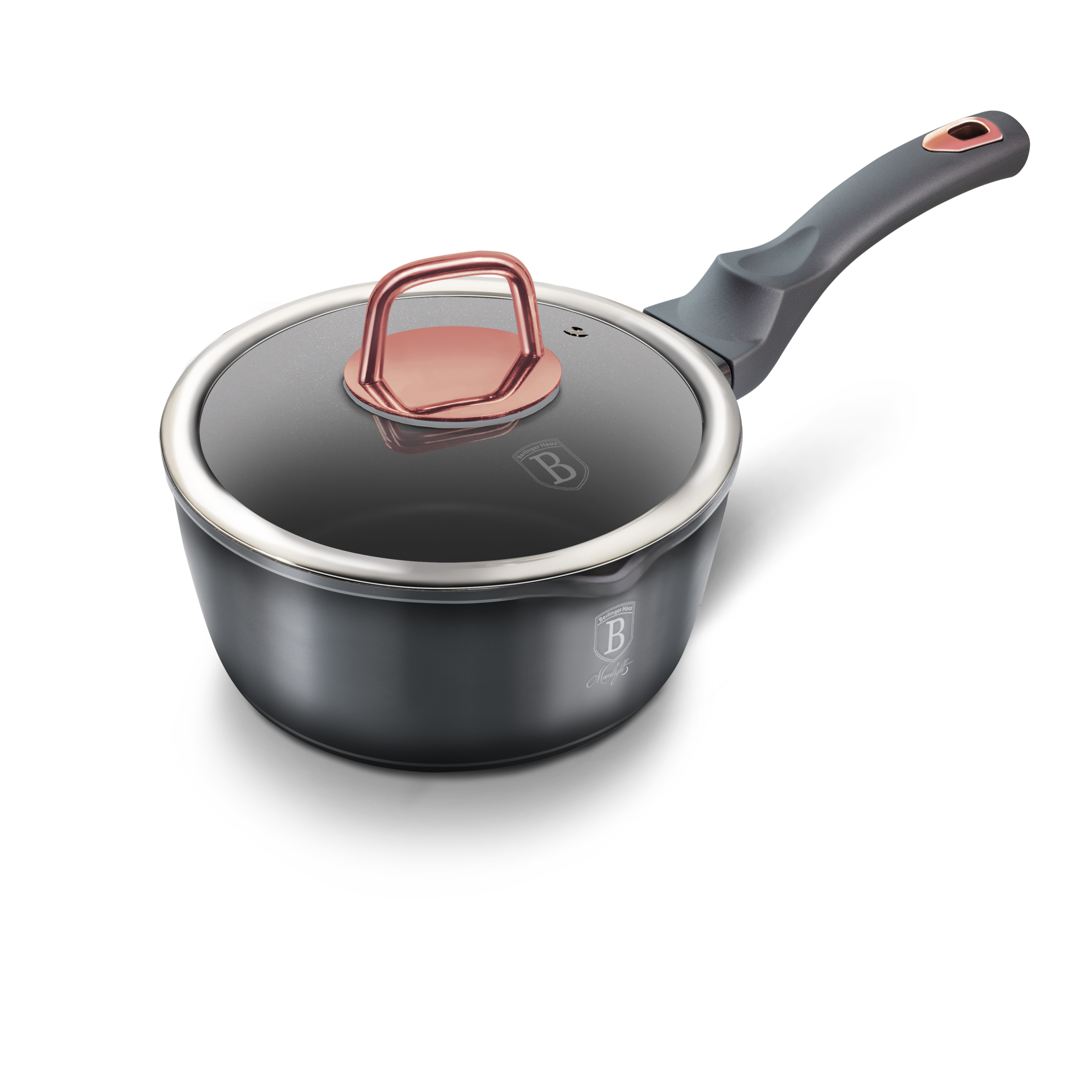 Partially Covered Copper Cooking Pot Between Garlic And Carving